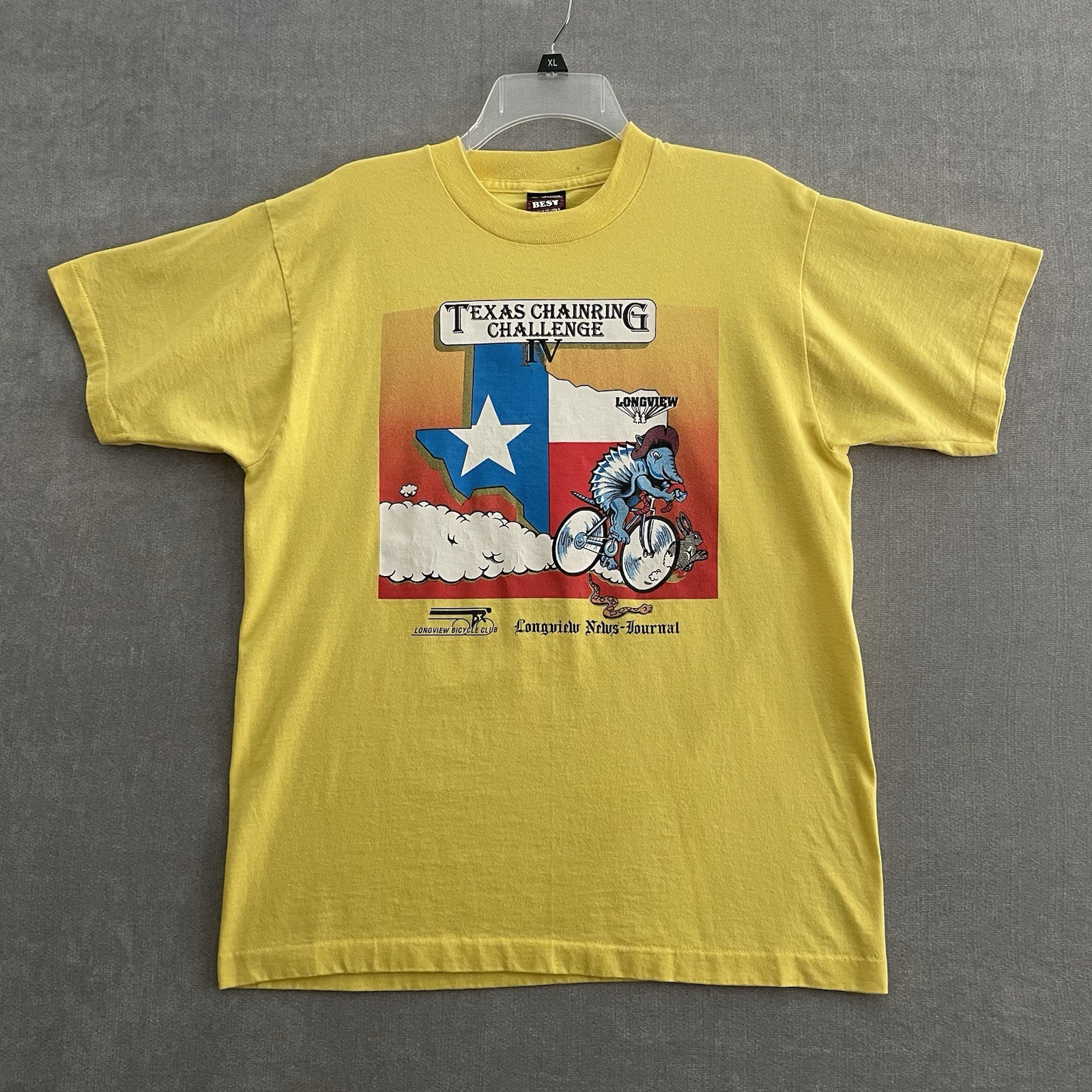 VTG Texas Chainring Challenge IV Cycling Shirt Single Stitch Men’s L 90’s USA