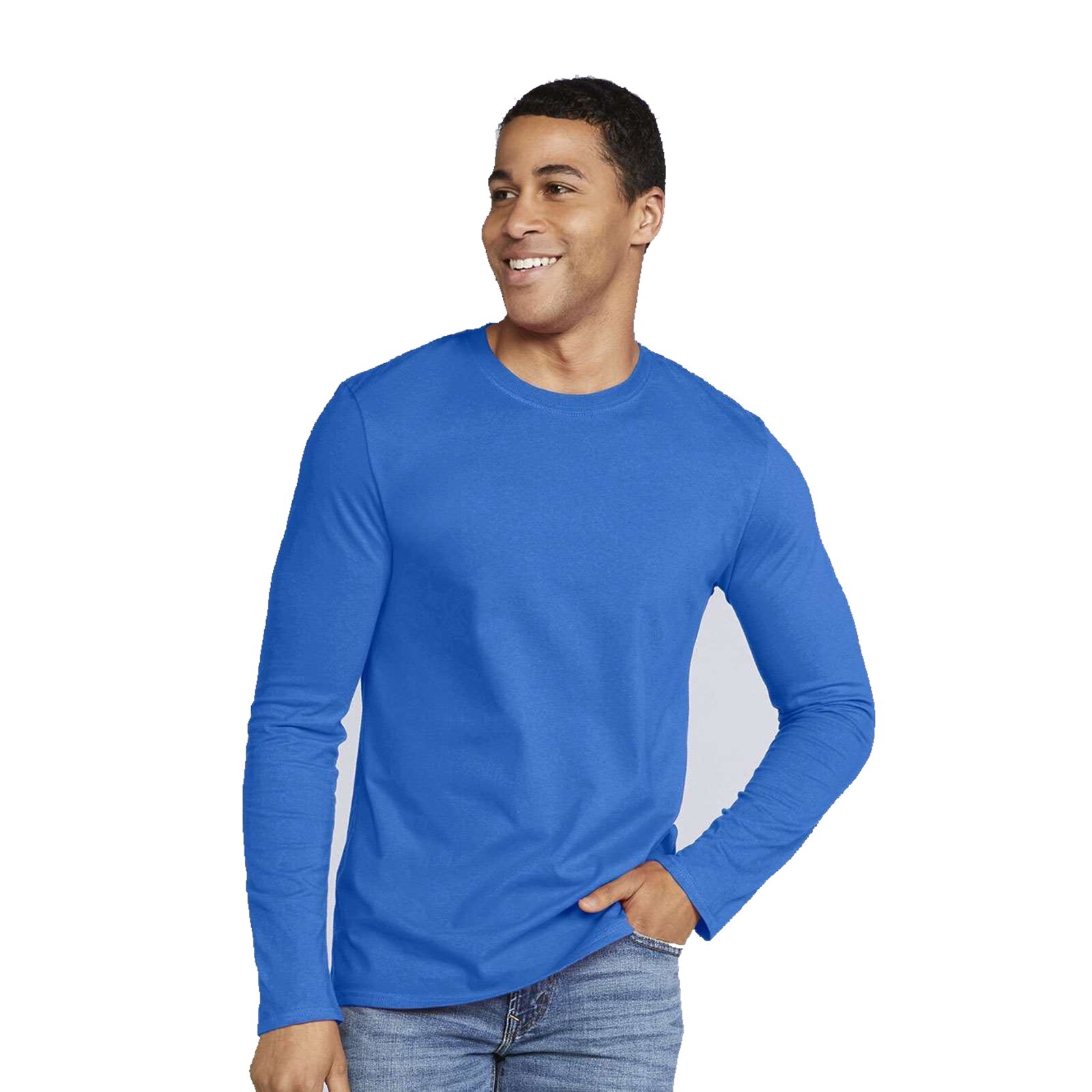 Gildan 6-Pack Long Sleeve Crew Neck T-Shirt 100% cotton Multicolor Tee