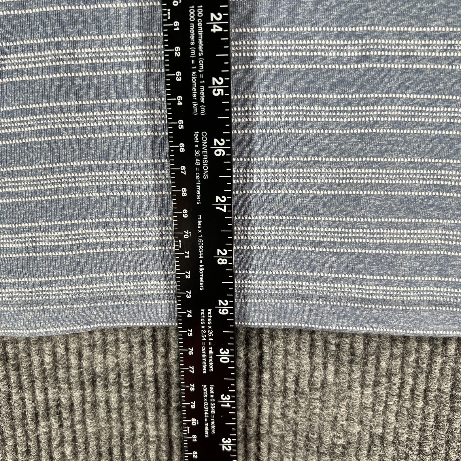 Ben Sherman Henley Shirt Mens Large Blue Striped Short Sleeve Casual Comfort