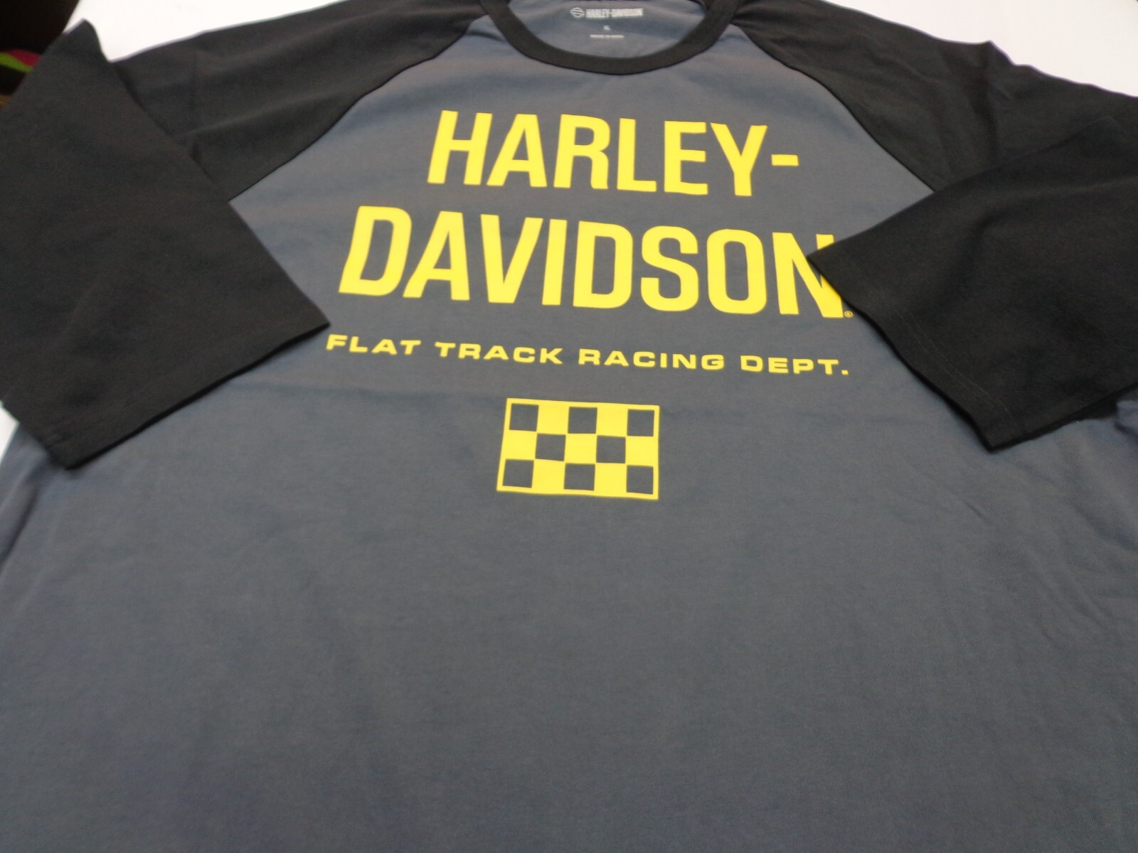 Harley Davidson Flat Track Racing Dept. 3/4 Sleeve T Shirt size XL NEW