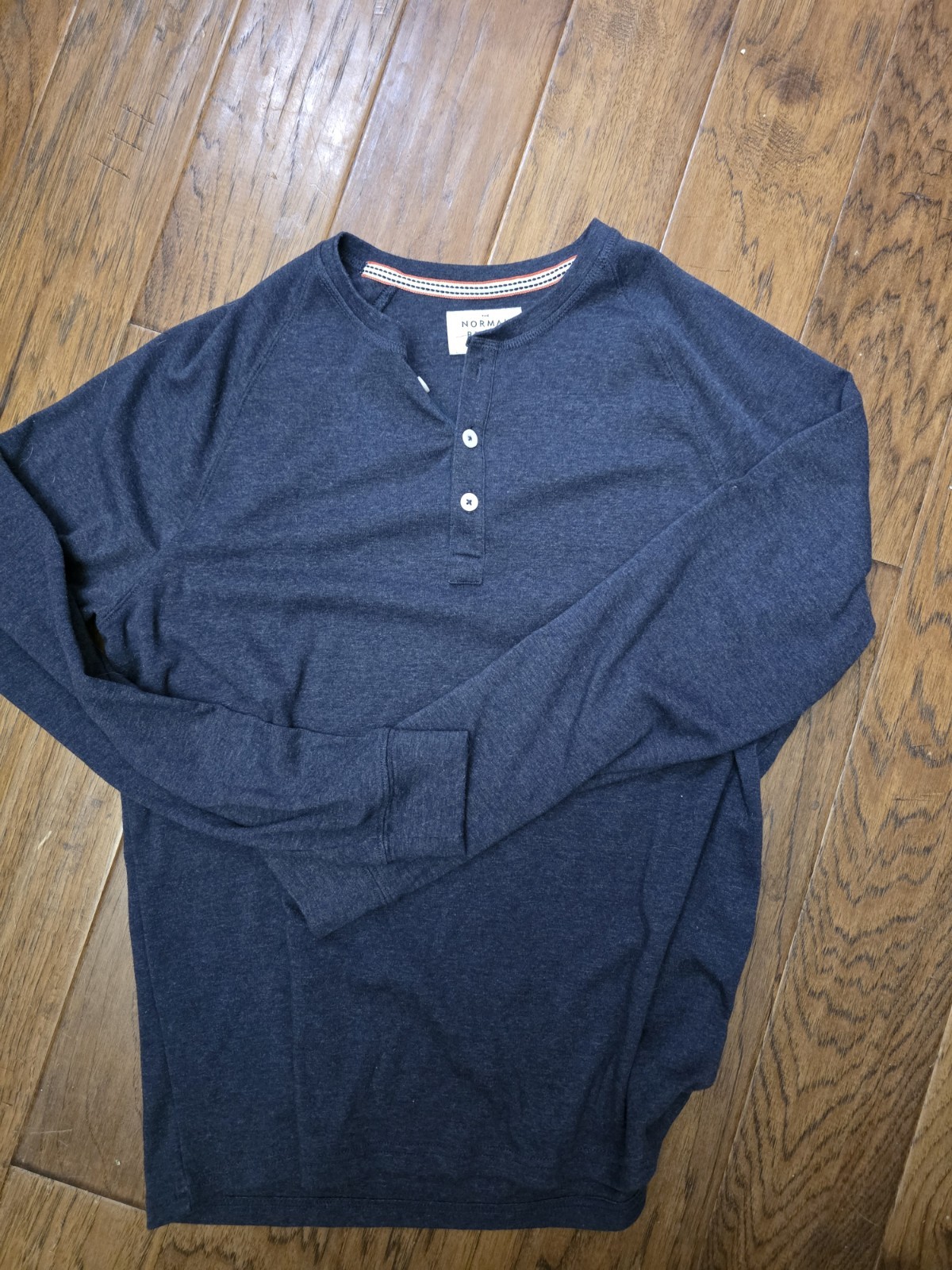 The Normal Brand Navy Blue Longsleeve Henley Mens Sz Large