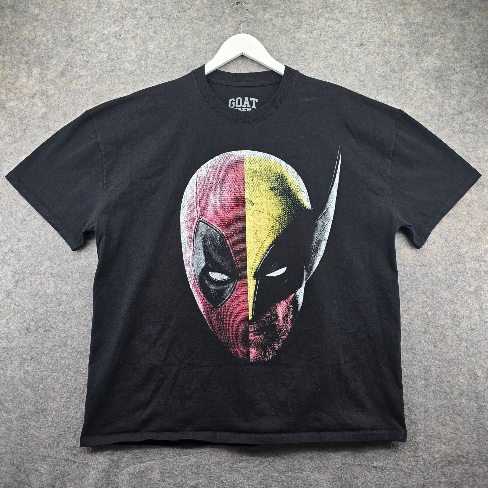 Goat Crew Marvel Deadpool Wolverine T Shirt Mens XL Black Cotton Heavyweight
