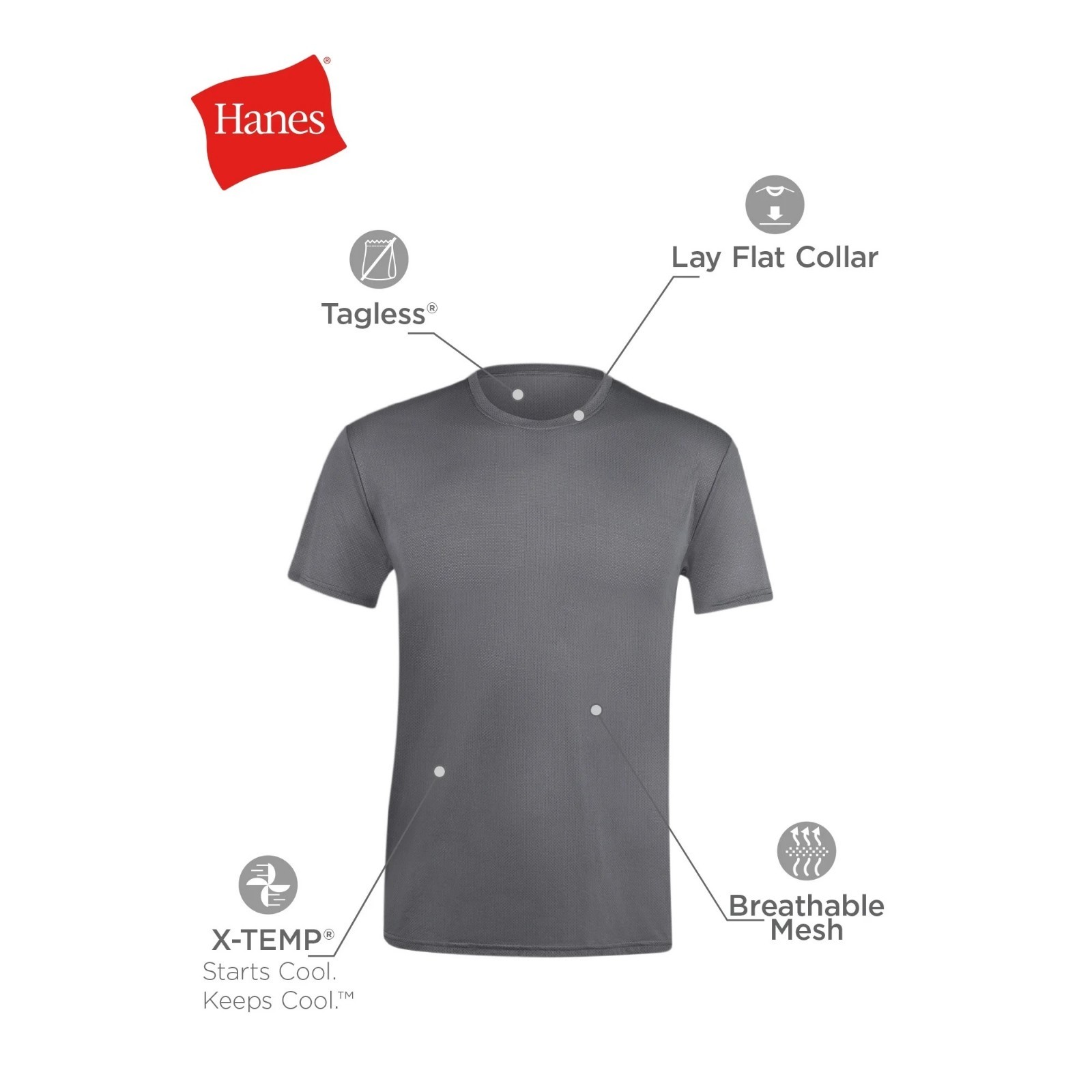 Hanes Men’s X-Temp® All Day Breathable Mesh Crewneck Undershirts 3-Pack SM-XL