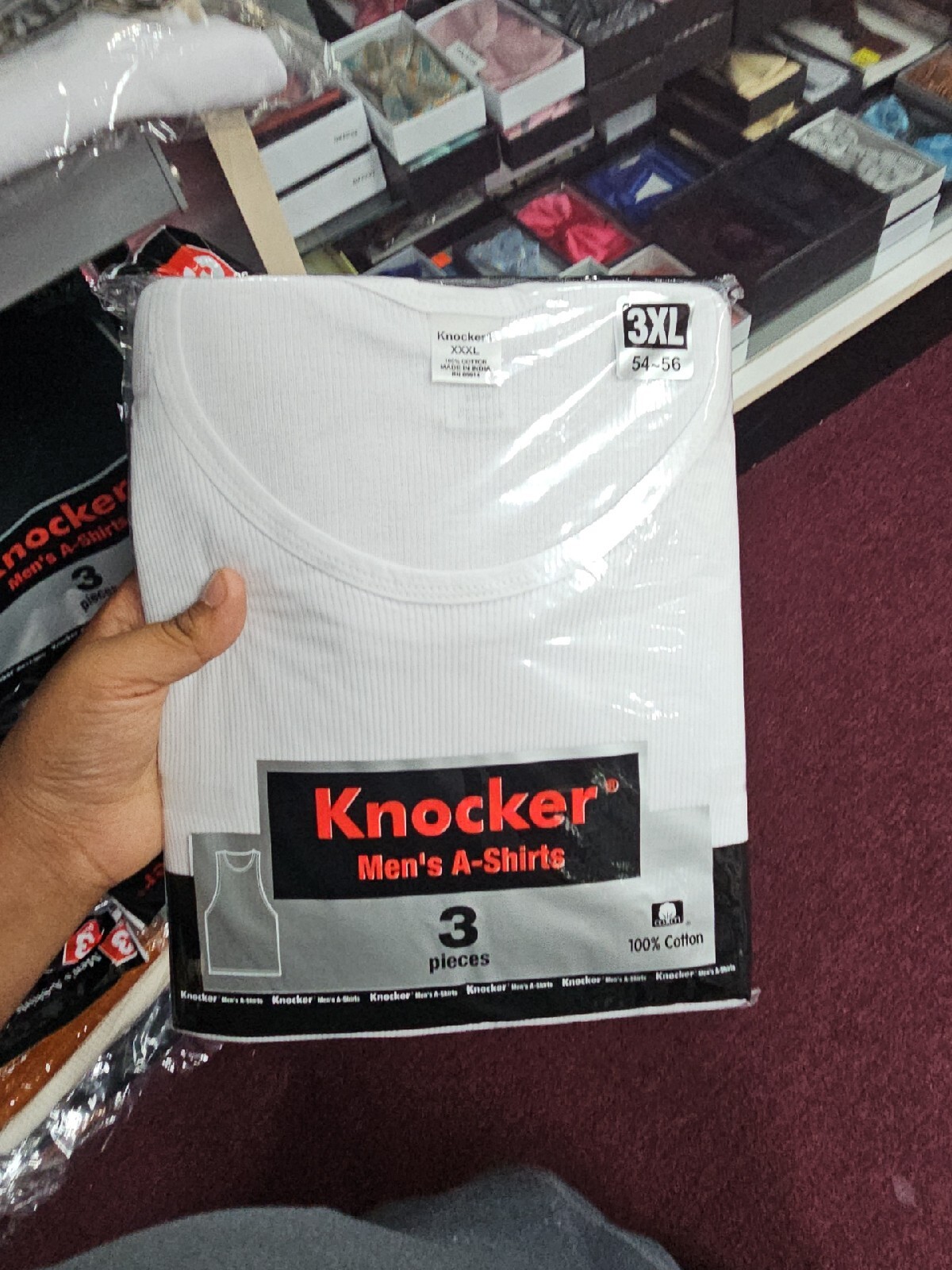 3 pack Knocker White A-Shirt White Beaters Tank Top Ribbed Men’s Under Shirt 3xl