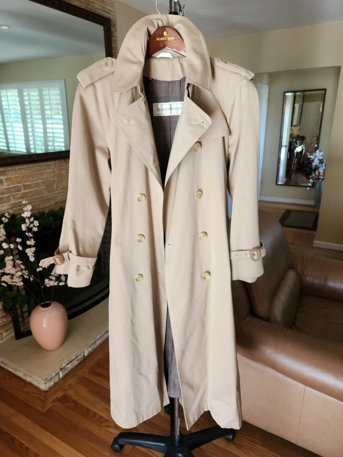 EVAN PICONE WOMEN’S TAN DOUBLE-BREASTED TRENCH COAT SIZE 8