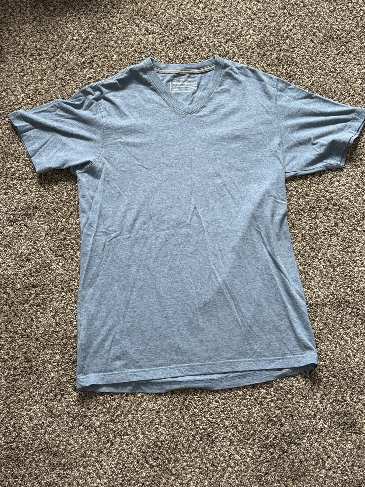 Eddie Bauer Men M Blue V-Neck Short Sleeve T-Shirt