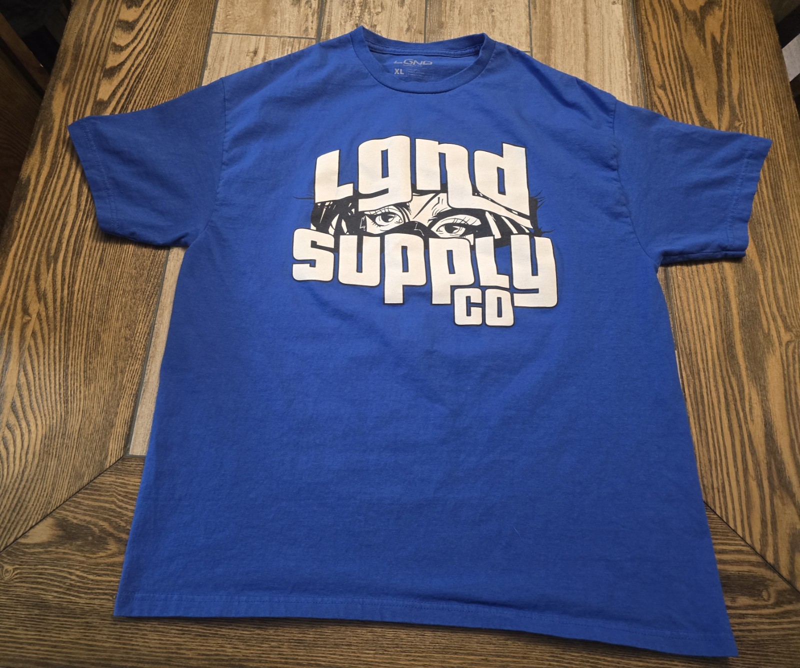 LGND Supply Co Men’s XL Blue Graphic T Shirt Streetwear Eyes 100% Cotton Tee