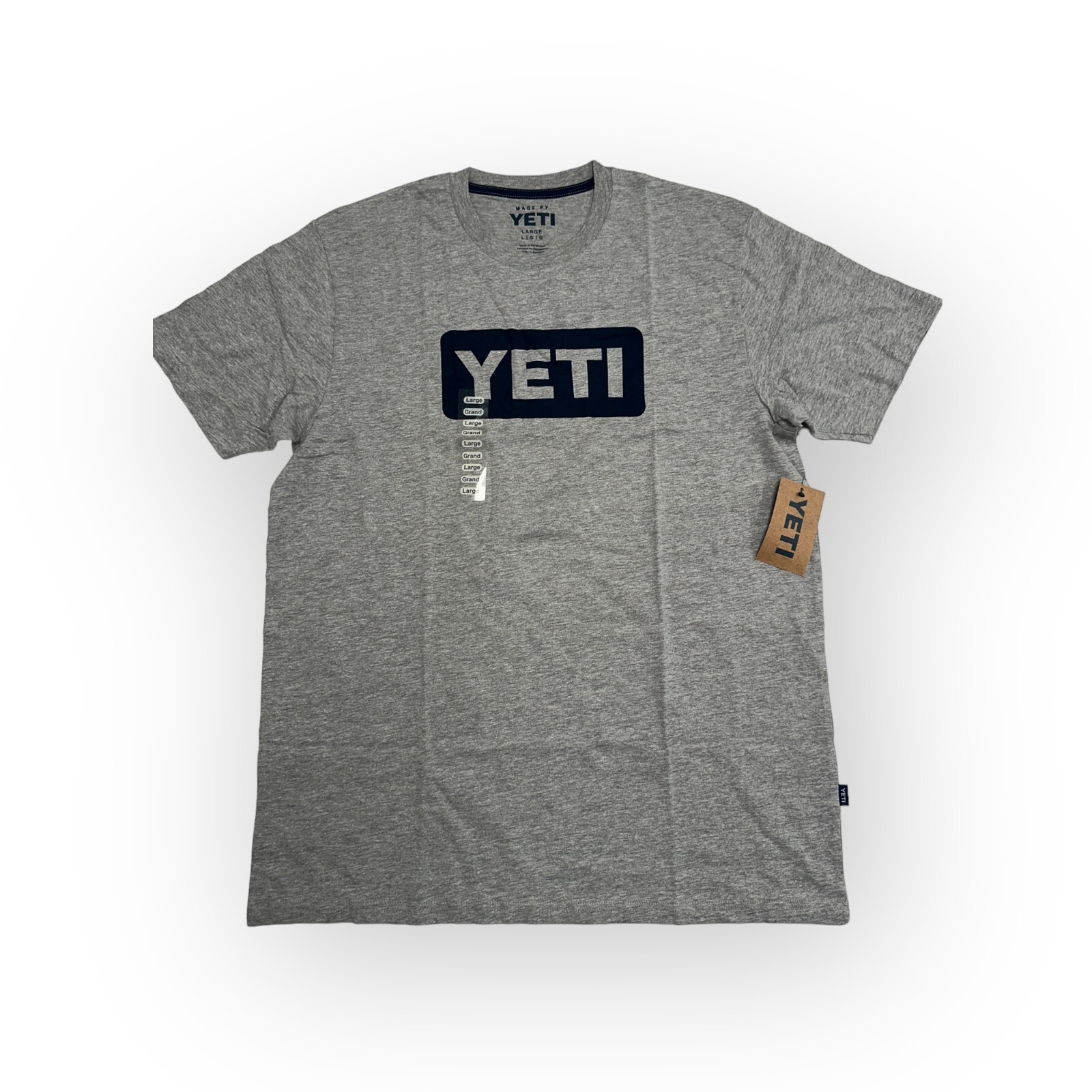 Yeti Men’s Logo Badge T-Shirt Gray with Blue Logo Badge