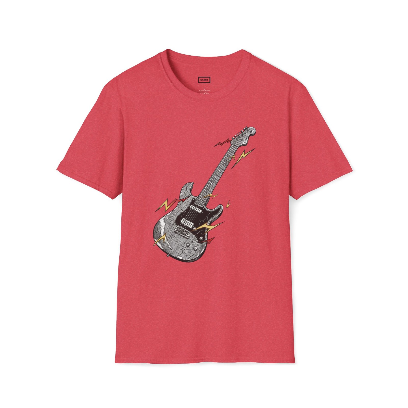 Electric Guitar Rock Music Lightning Bolt Band Musician Gift Graphic T-Shirt