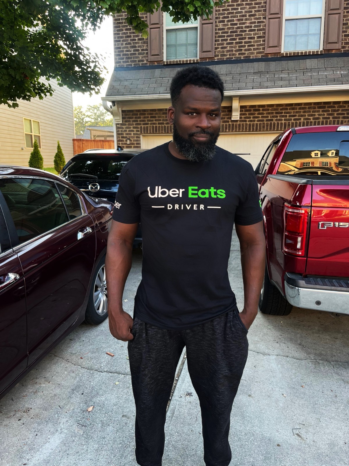 Reflective Tshirt UberEats Delivery Driver Black