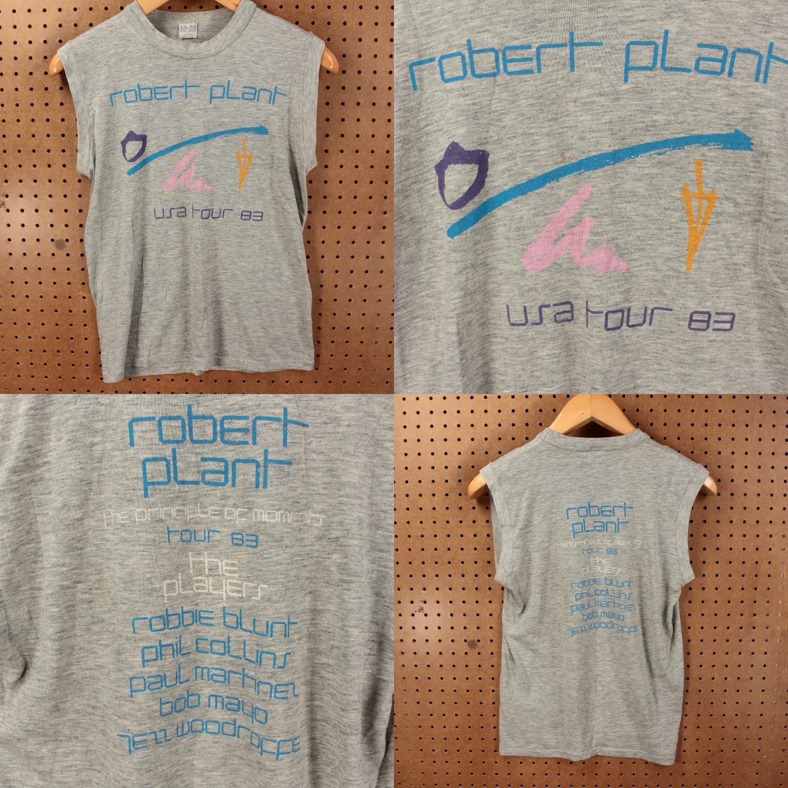vtg Robert Plant The Principle of Moments 1983 Tour sleeveless t-shirt LARGE tag