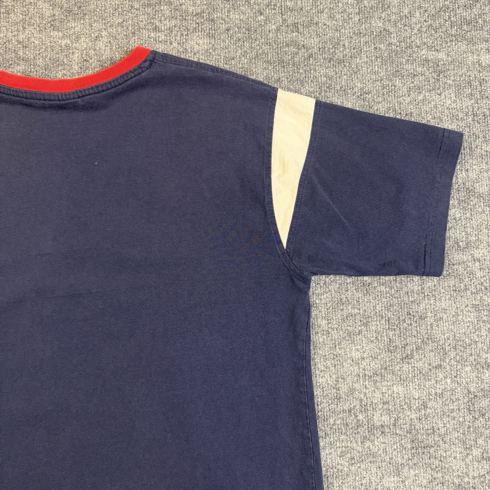 US Polo Assn T Shirt Mens Extra Large Navy Blue Red Trim Graphic Logo Tee Cotton