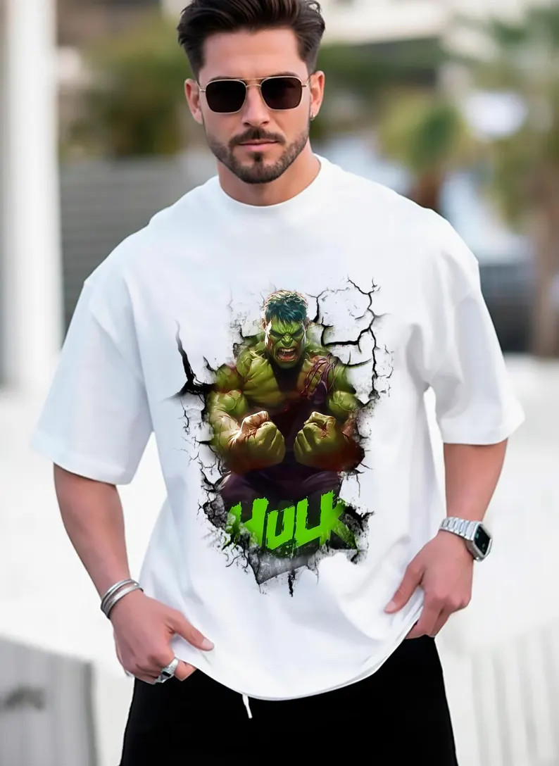Hulk Shirt For Men, Superhero, Comic Book Graphic, Tee For Fans, Casual T-Shirt