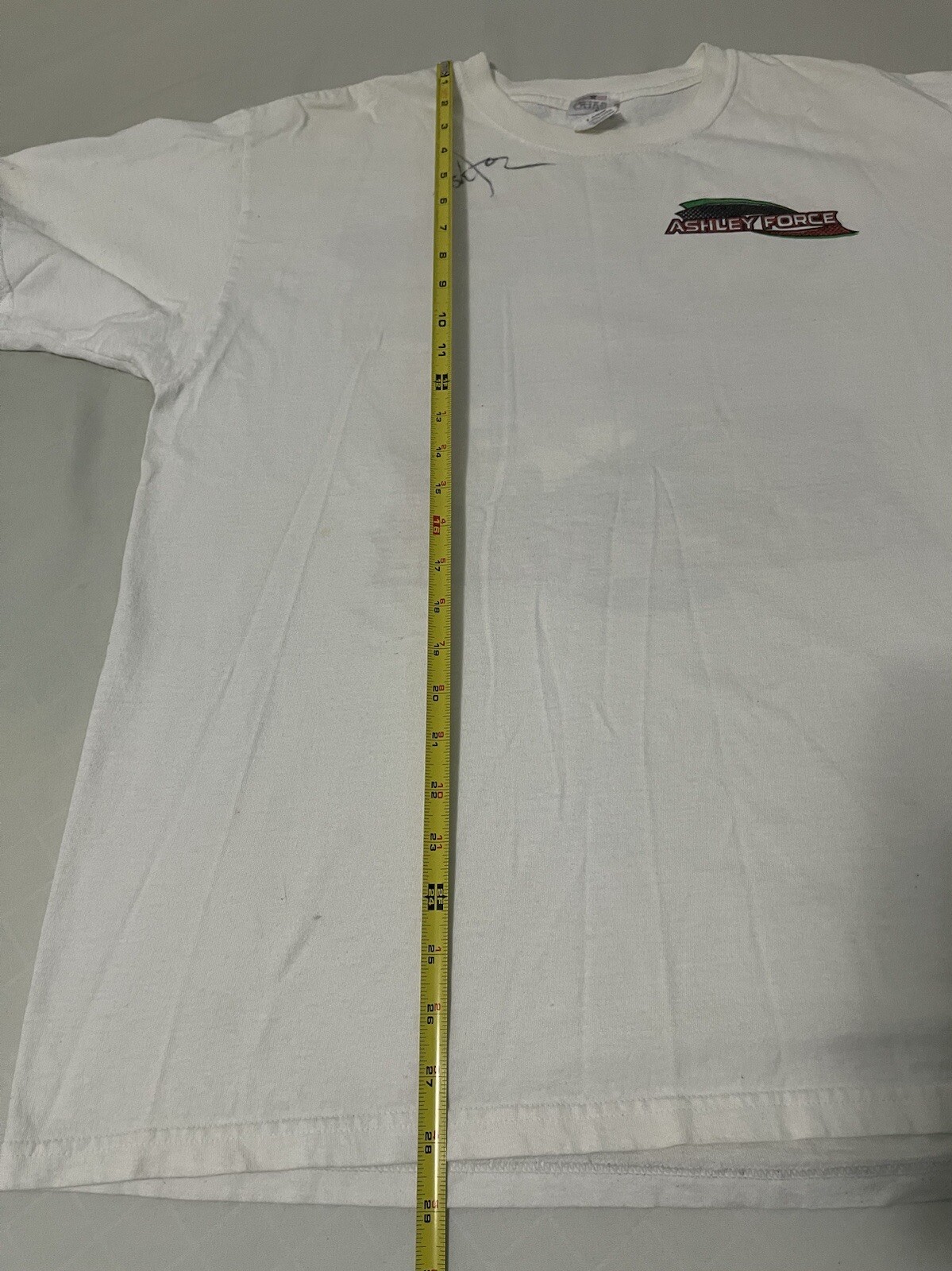 Vtg John Ashley Force Father Like Daughter Faded Racing Shirt XL Signed NASCAR