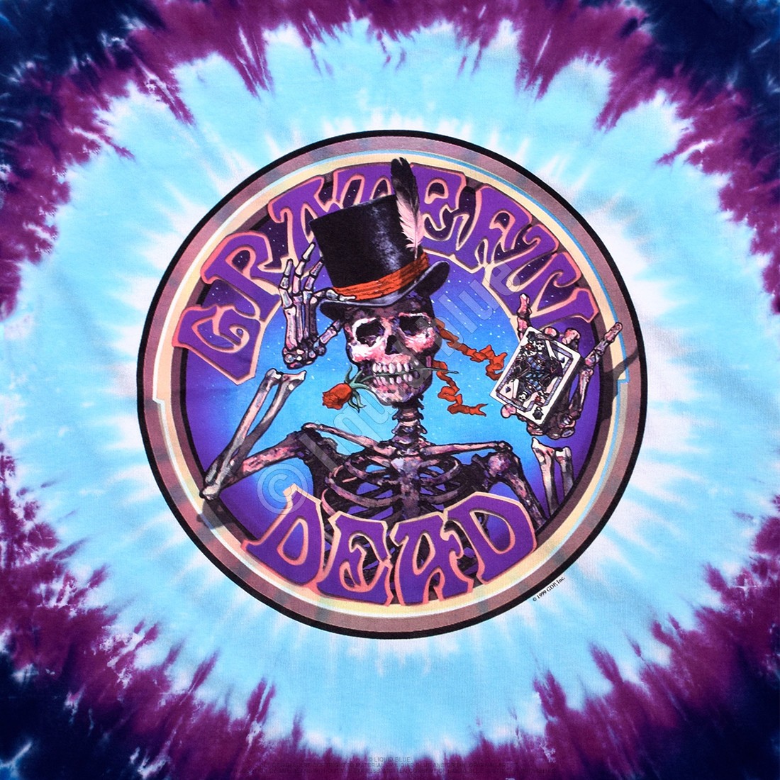Grateful Dead Queen Of Spades Tie-Dye T-Shirt Liquid Blue