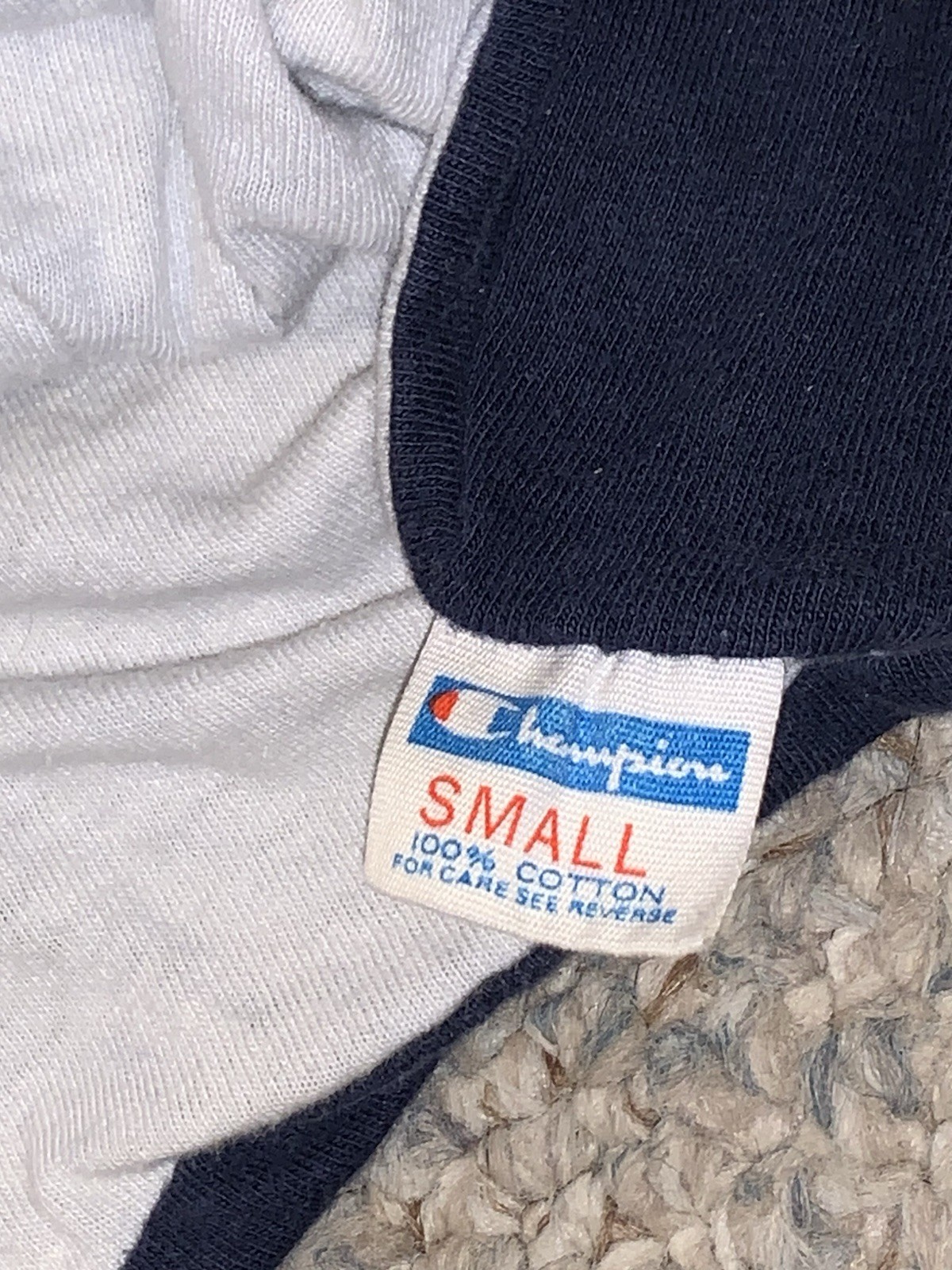 Vtg 70s Champion Reversible Double Face College P.E. Gym T Shirt Sz S Blue Bar