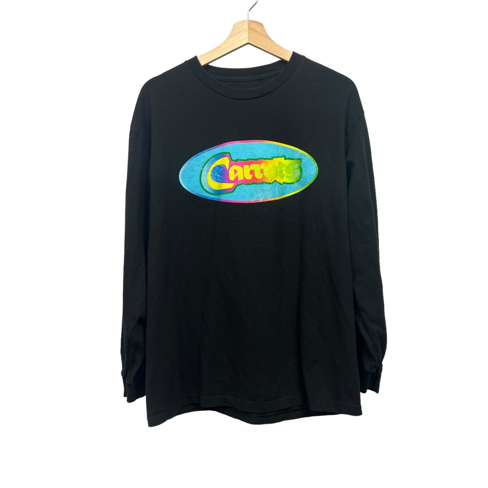 Anwar Carrots Men’s Tee T-Shirt Size Large Black Multicolor Distressed Graphic