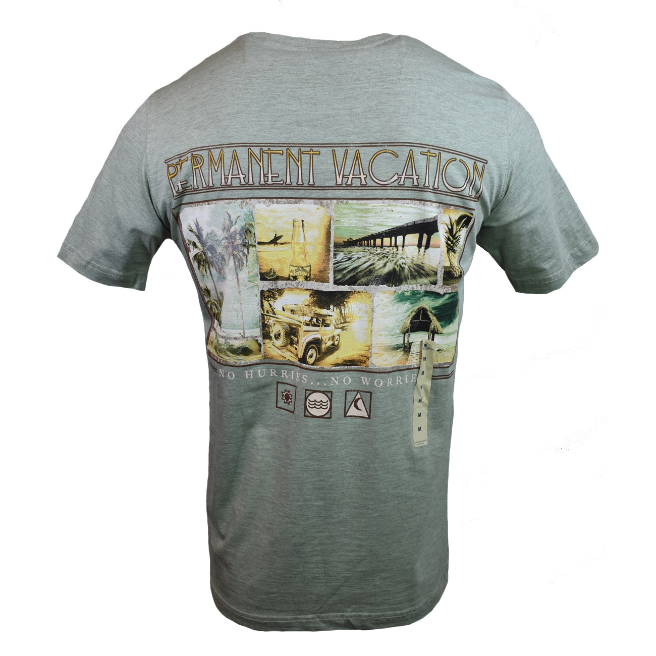 Permanent Vacation Men’s T-shirt “Island Shores” Bahama Beach Relaxation NWT