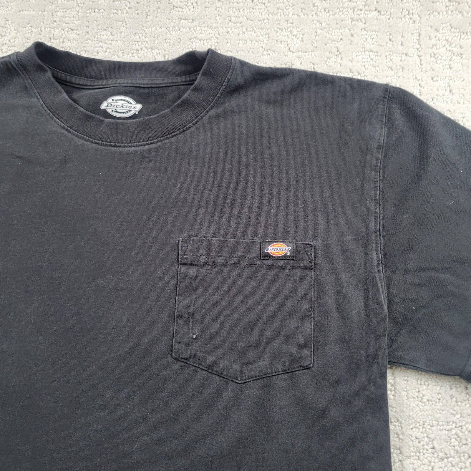 Dickies Shirt Mens M Black Pocket Tee Workwear Tagless Cotton Jersey Crewneck