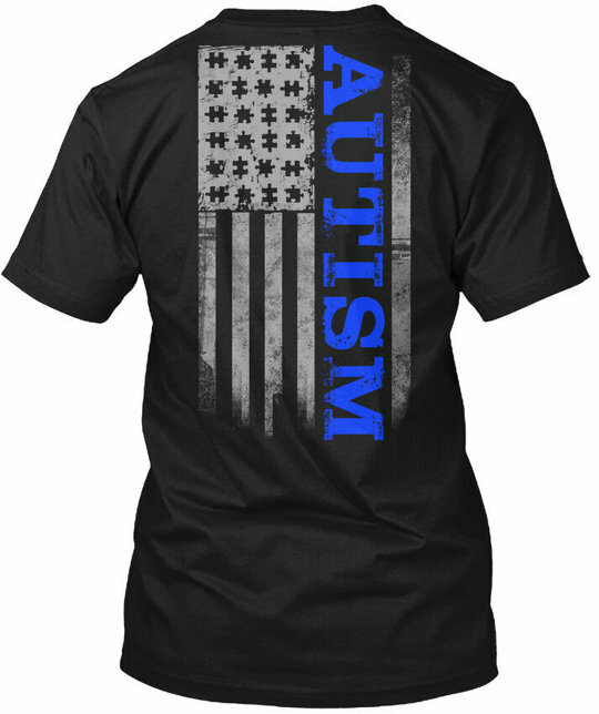 Autism Blue Flag T-Shirt Made in the USA Size S to 5XL