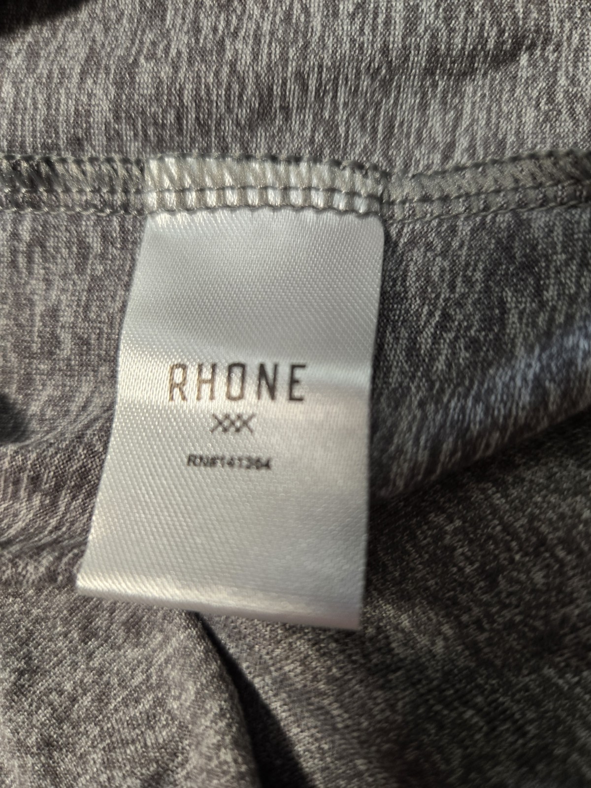 Rhone Reign Long Sleeve Shirt Large Gray Heathered Performance Crewneck Mens