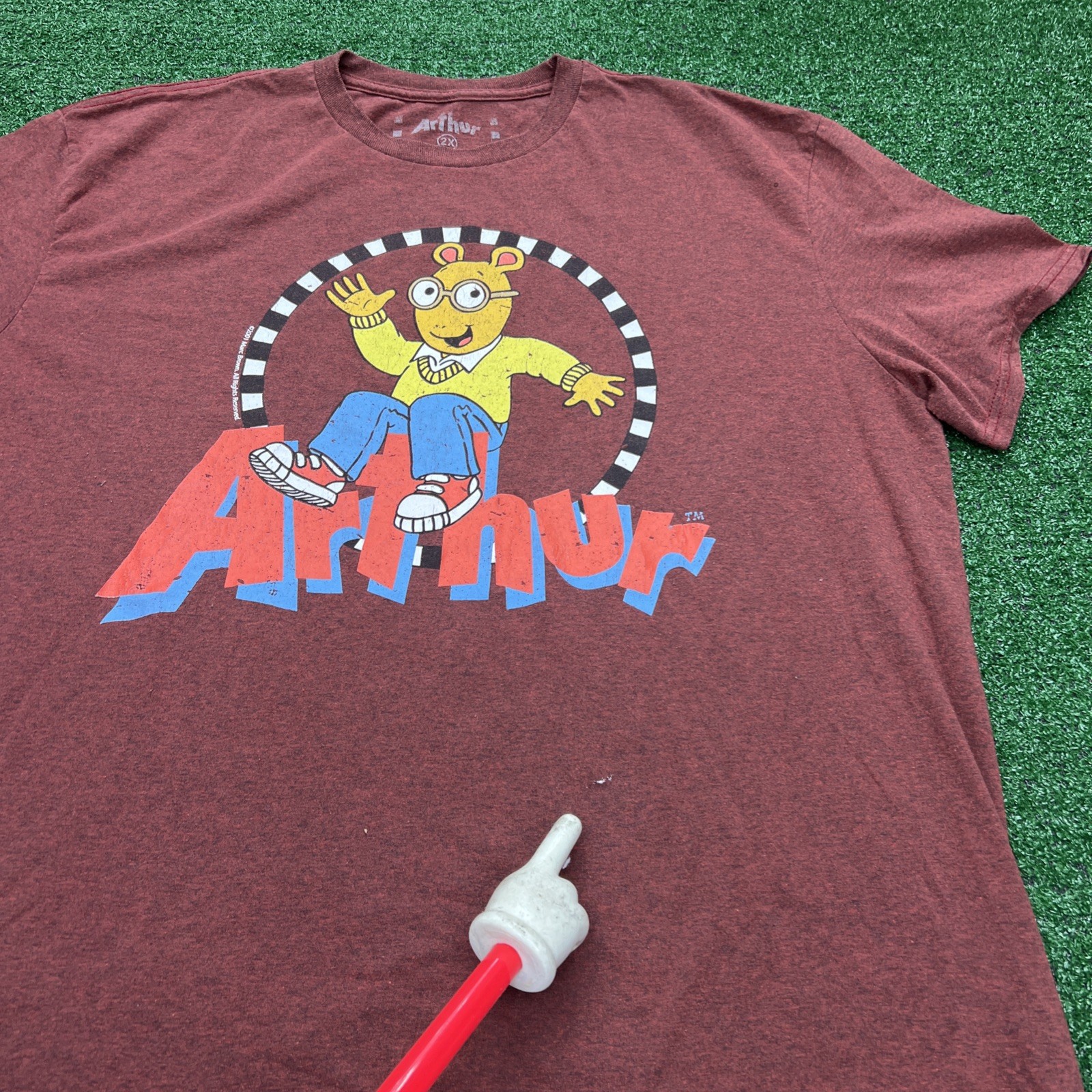 Arthur PBS Cartoon Intro T-Shirt Short Sleeve Red Mens Size 2XL