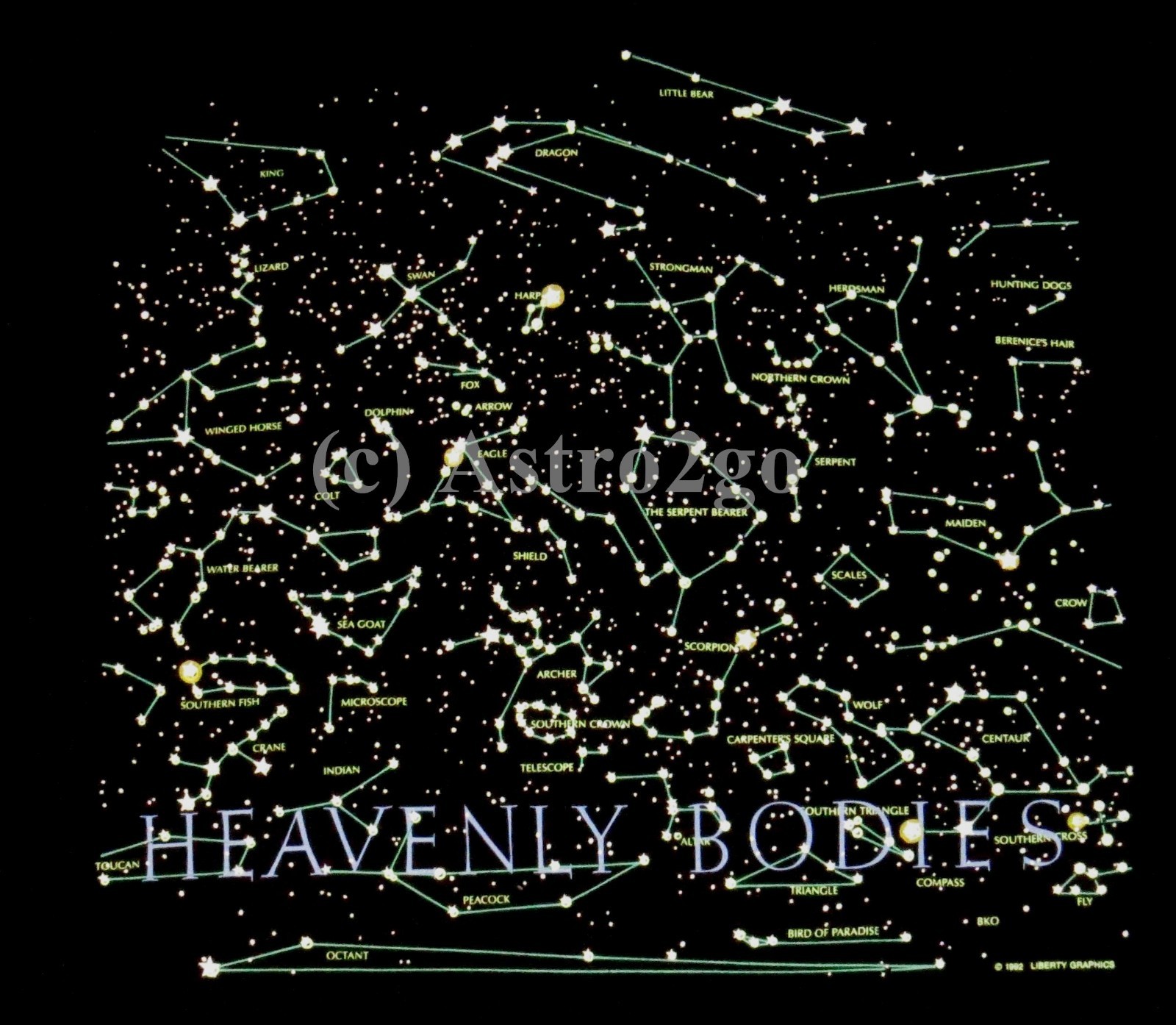 HEAVENLY BODIES-Stars Constellations Space Science Astronomy 2-sided Glow Tshirt