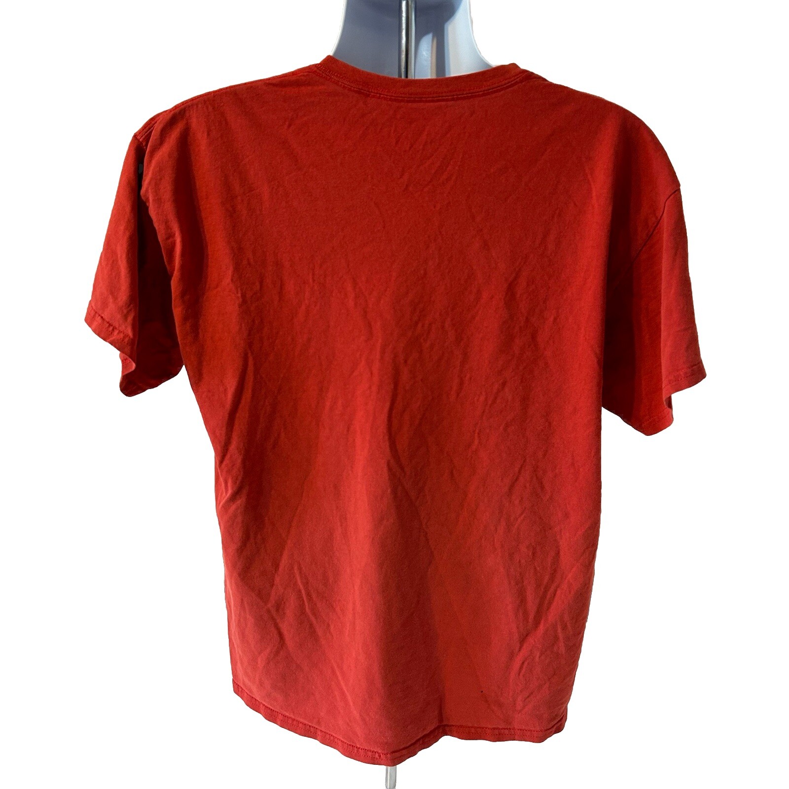 The Rock Dwayne Johnson WWE Shirt Men Large Red Short Sleeve Face Profile