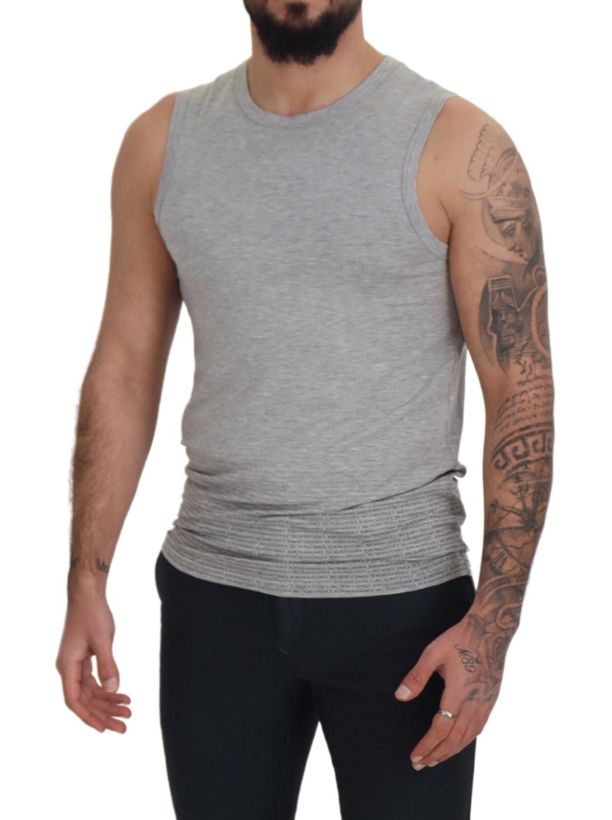 ERMANNO SCERVINO T-shirt Grey Sleeveless Men Pullover IT48/US38/M RRP 150usd