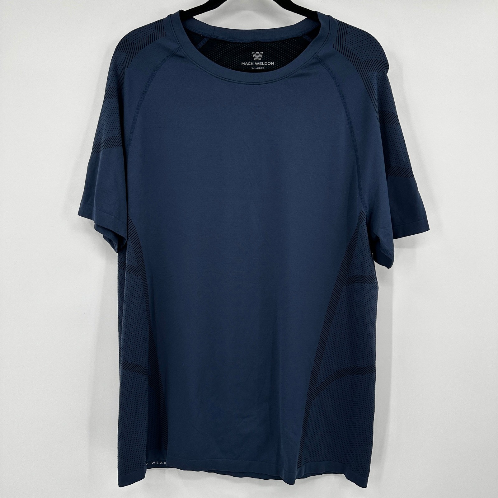 Mack Weldon Stealth Short Sleeve T-Shirt Mens XL Blue Performance Active Tech