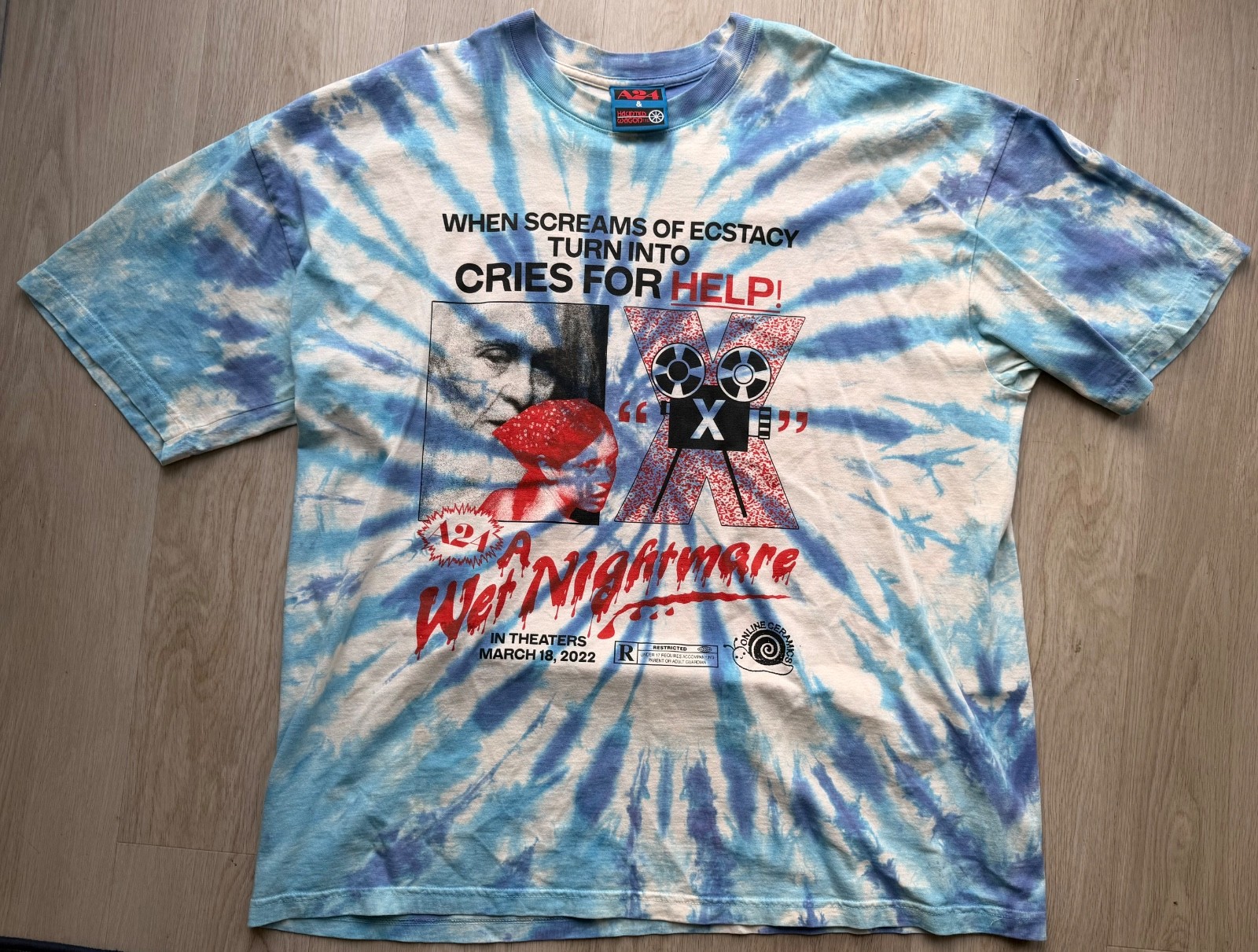 A24 Online Ceramics x X Wet Nightmare Tie-Dye 2XL XXL ti west jenna ortega