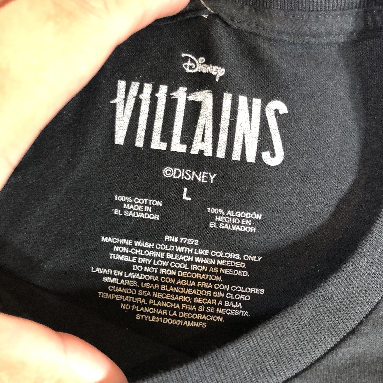 Disney Villains T shirt mens L Black Cruella De Vil 101 Dalmatians