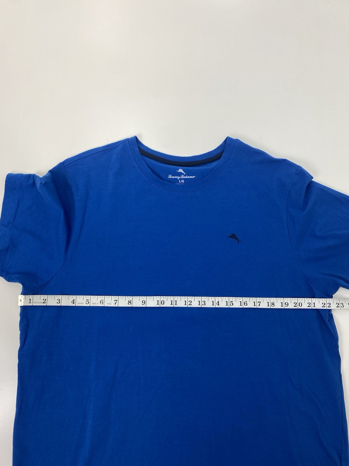 Tommy Bahama Blue Marlin Logo Crew Neck Short Sleeve Knit Stretch Tee Men L