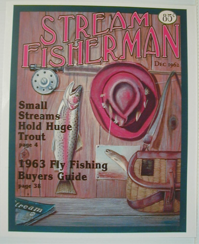 VINTAGE STREAM FISHERMAN FLY COVER WHITE SHIRT SIZE S-XL (FRONT PRINT) #3005