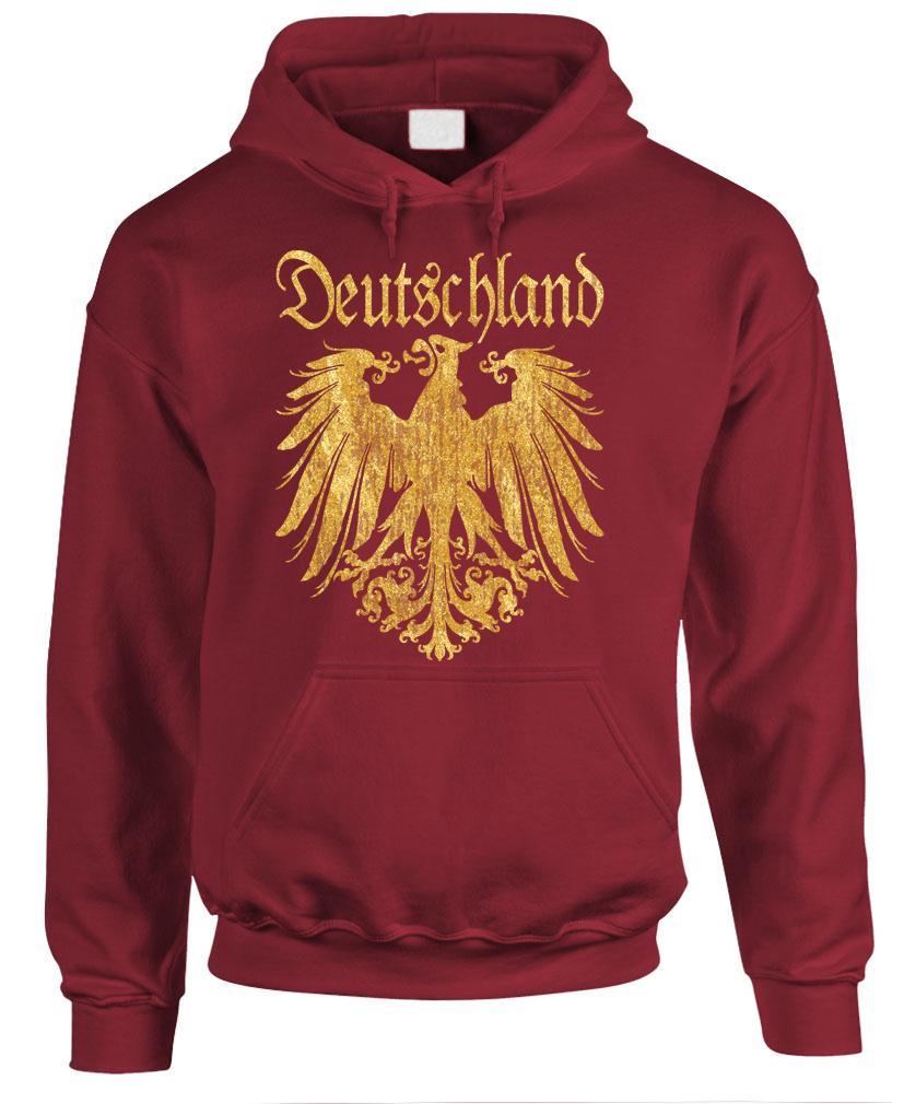 DEUTSCHLAND METALLIC Gold – German Eagle – Fleece Pullover Hoodie