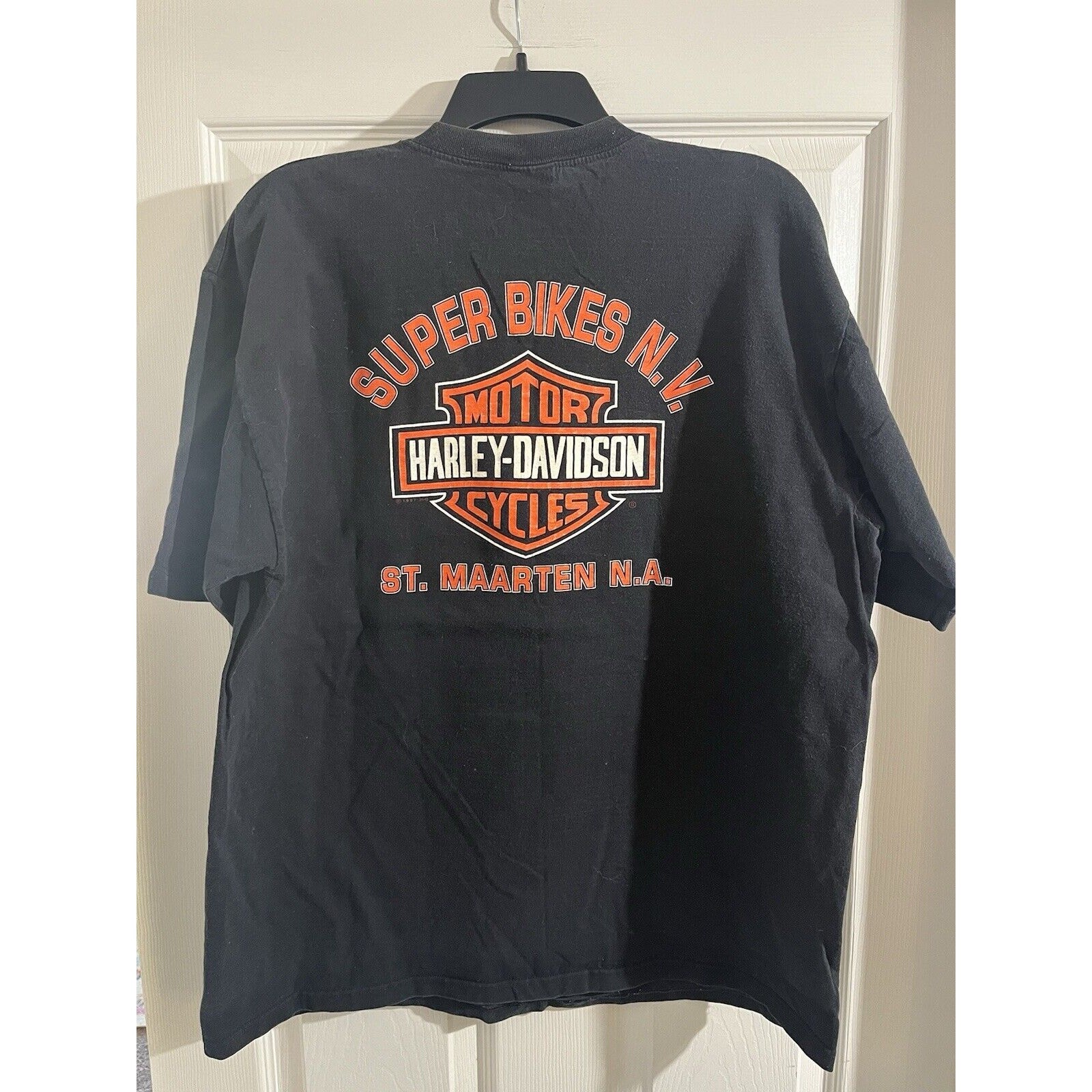 Vtg Harley Davidson Super Bikes N.V. St. Maarten N.A. Shirt Sz Large