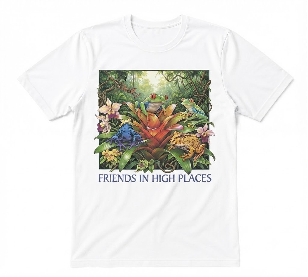Friends In High Places Frog Tree Frog Lover Nature White T-Shirt