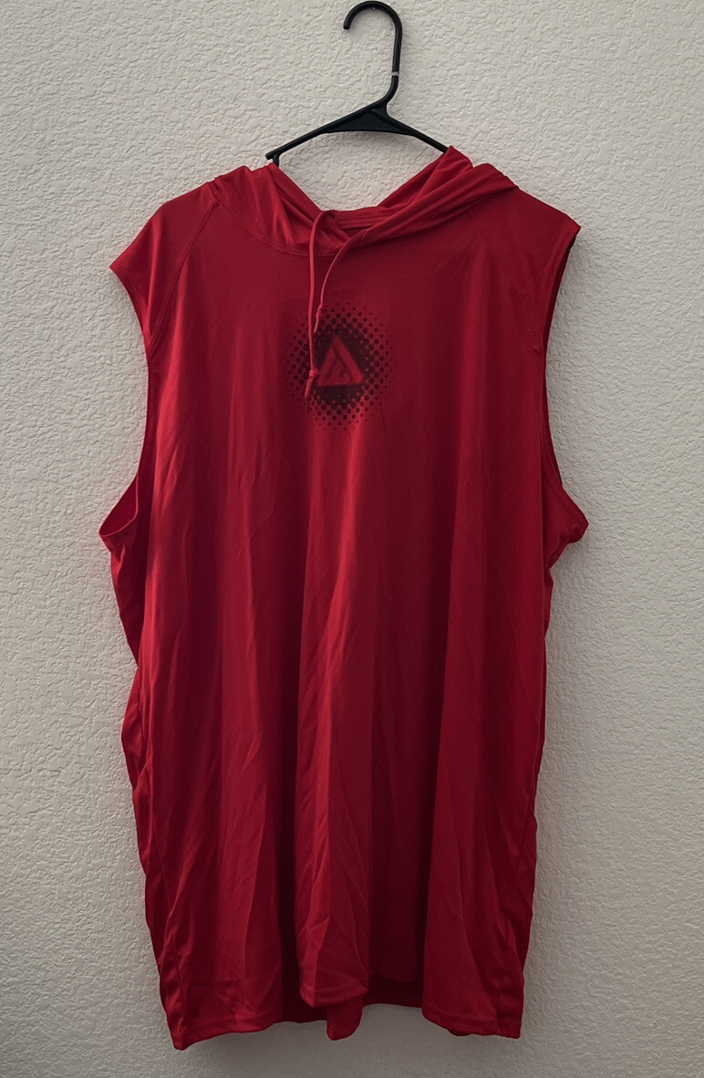 Ever Athlete Men’s Lightweight Hooded Workout/Casual Tank Red 2XL
