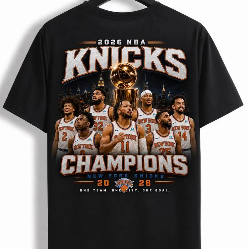 Knicks Champions 2026 Shirt Blue Orange Victory Fan Tee