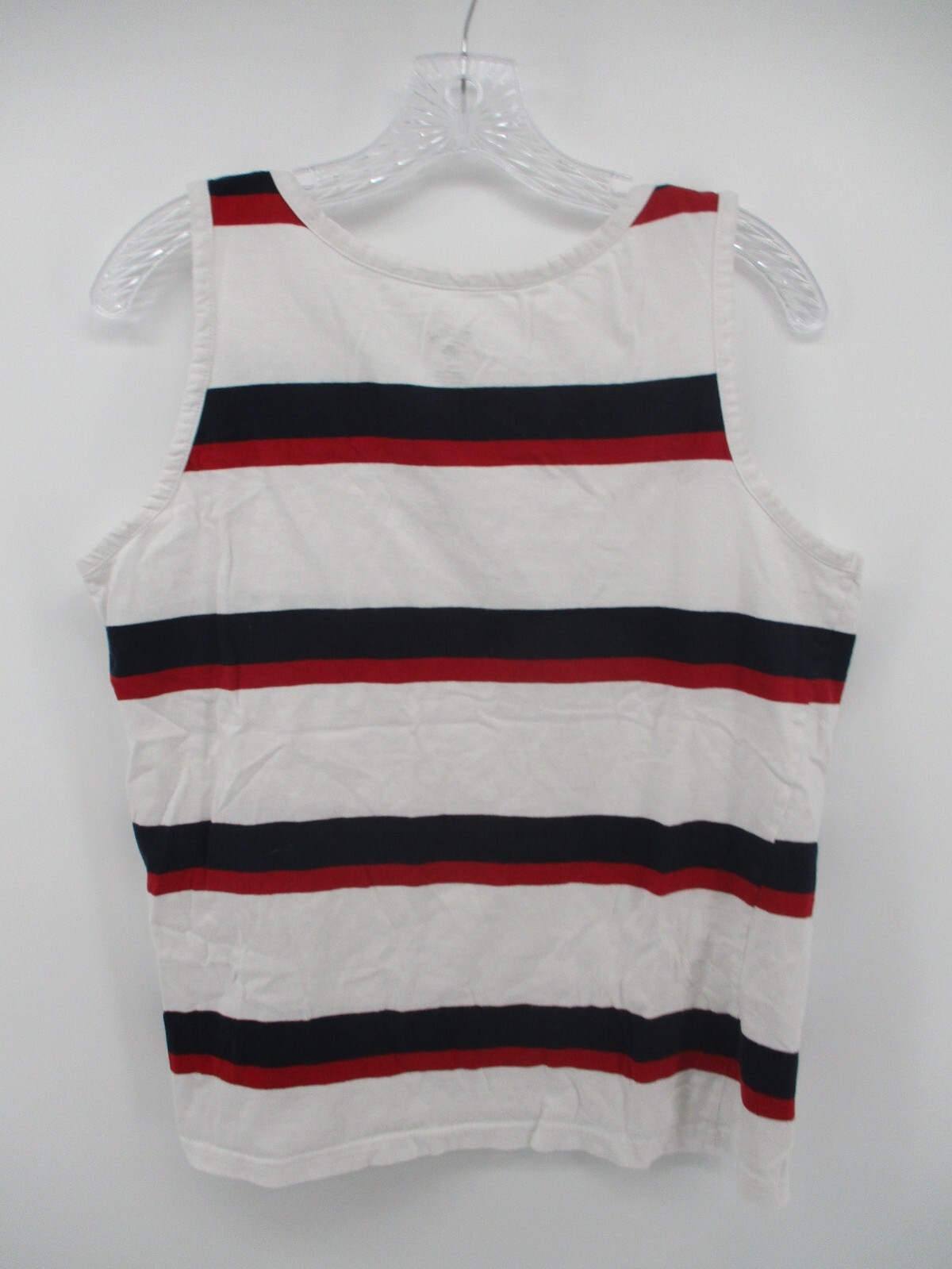 Blue Gear Small Sleeveless Scoop Neck Striped Tank 100% Cotton