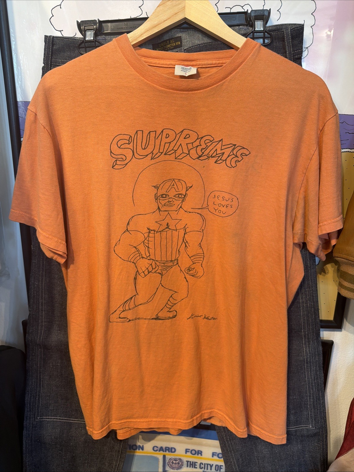 Rare Supreme Daniel Johnston Captain America T Shirt Men’s Large Streetwear