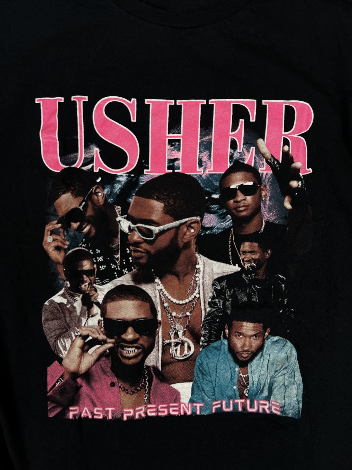 Usher ‘Past Present Future’ Tour T-Shirt Size XL Double Sided Concert Merch