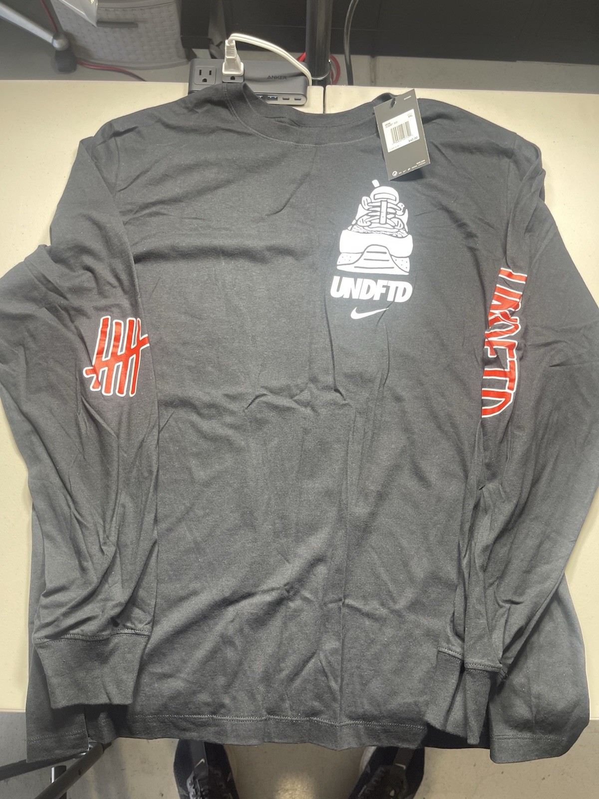 Nike x Undefeated UNDFTD Air Max 90 Long Sleeve T Shirt XXL Black NWT DC8397-010
