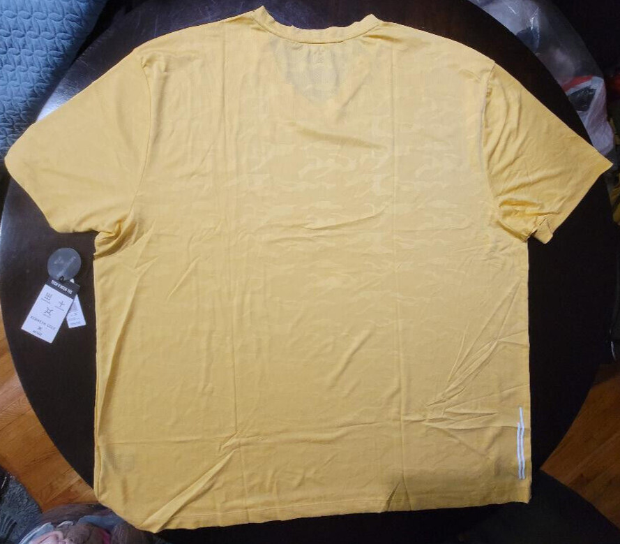 Kenneth Cole Active Short Sleeve V Neck Shirt Size 3XL Solar Flare Yellow NWT