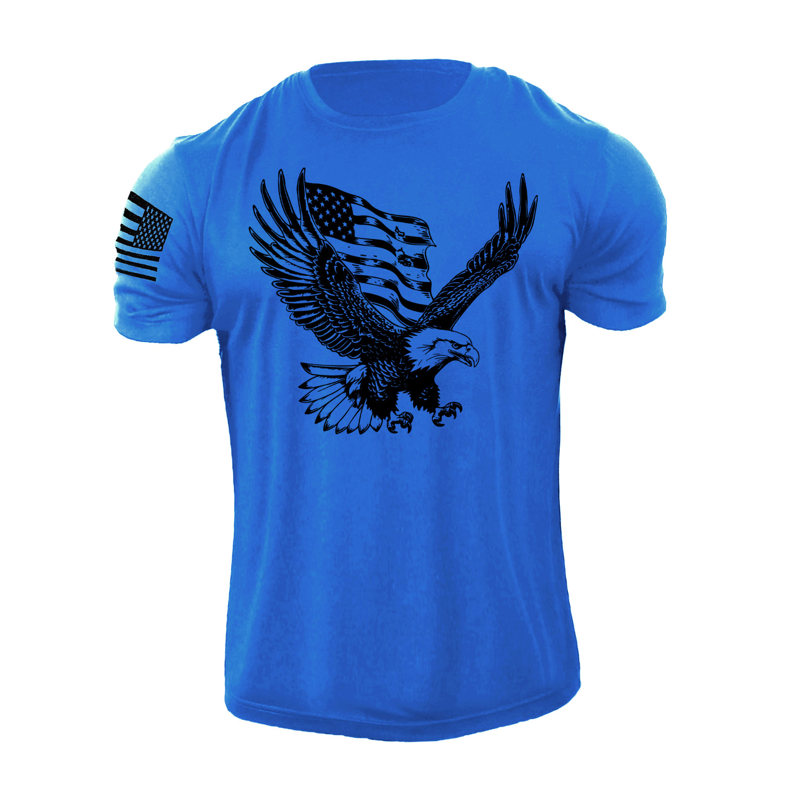 New Men’s Distressed USA Eagle Flag T-Shirt Patriotic American Graphic Tee