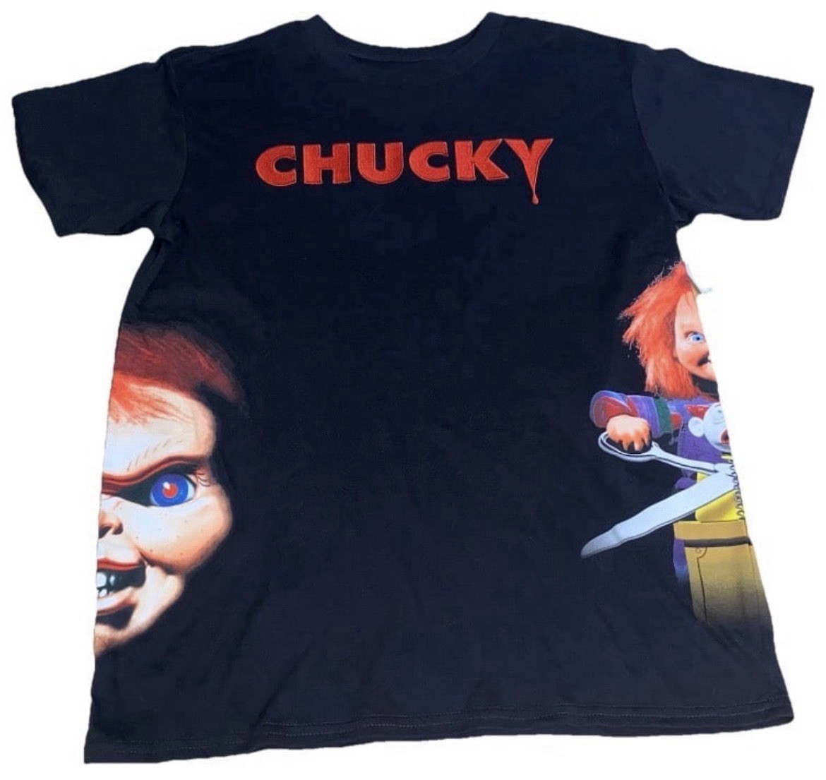 Chucky Child’s Play T-Shirt Medium 19×28 Embroidered Logo New With Tags Horror
