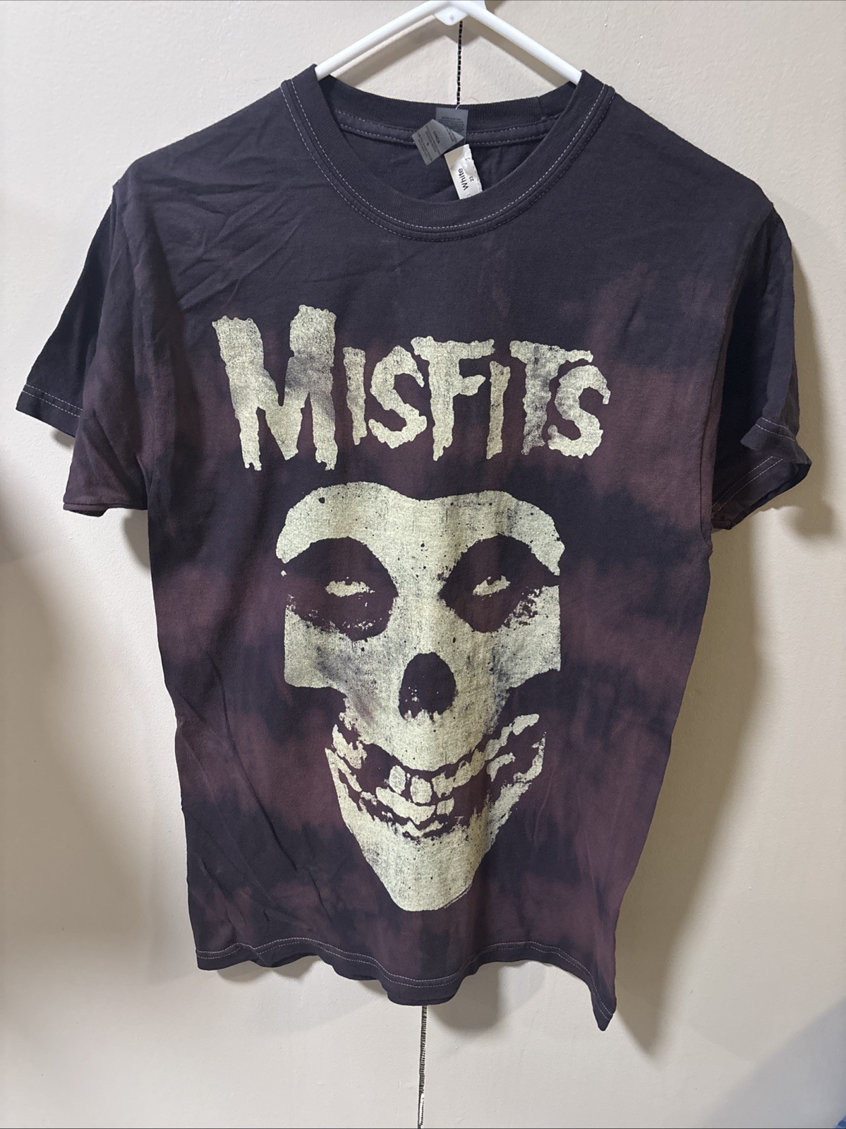 Misfits Skull Gray Black T-Shirt Acid Tie Dye Punk Band Tour Tee Small Vintage