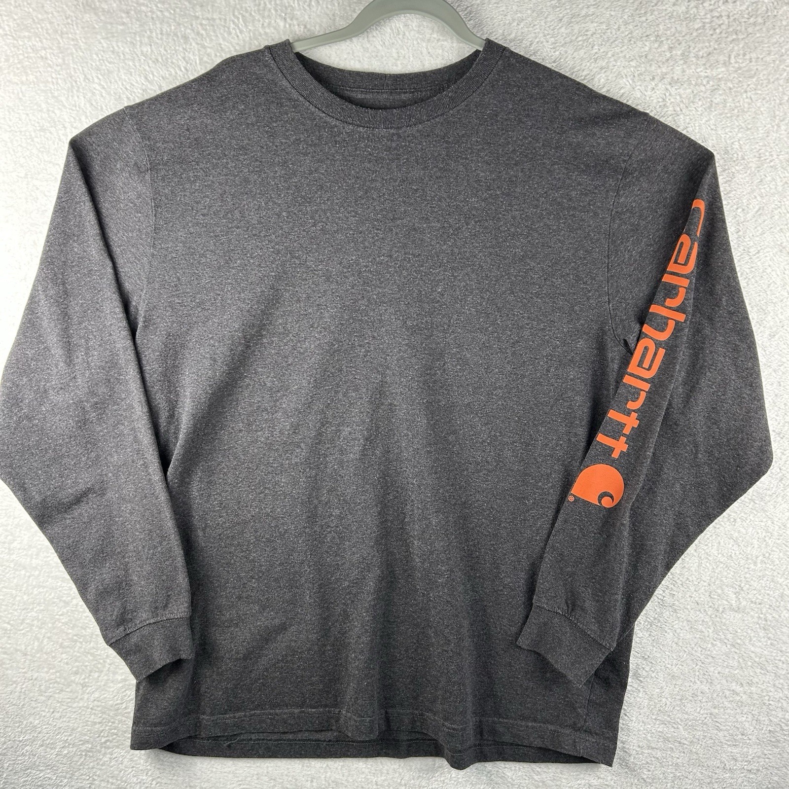 Carhartt Long Sleeve Crewneck T Shirt Men L Loose Fit Spellout Workwear K231