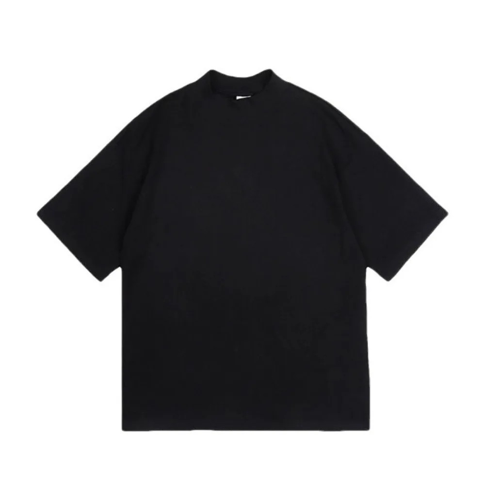 Men’s Half Turtleneck Short-sleeved Summer T-shirt High Quality Loose Basic Shir