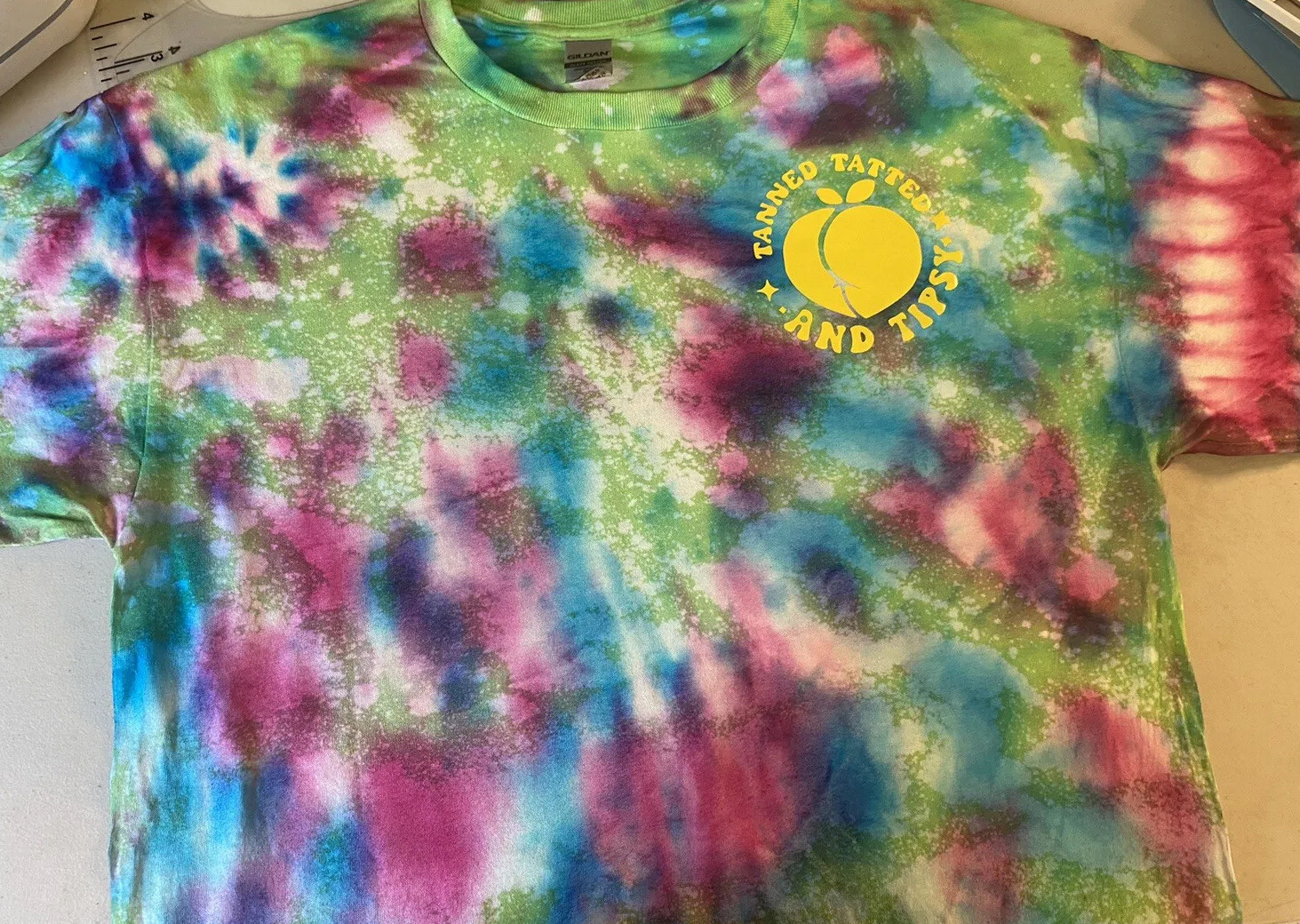 Tie Die T Shirt Tanned Tatted An Tipsy